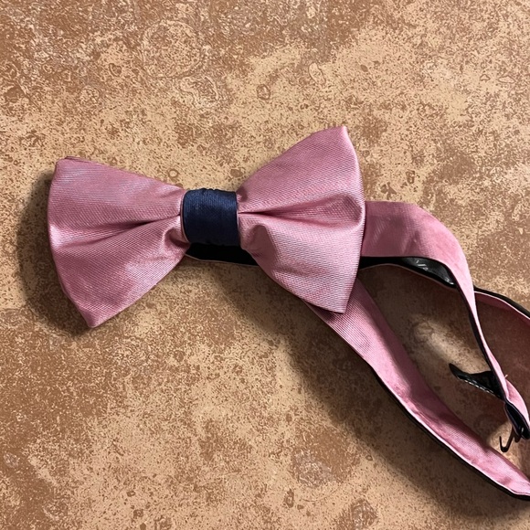 Elegant Pink and Navy Bow Tie - Picture 1 of 1